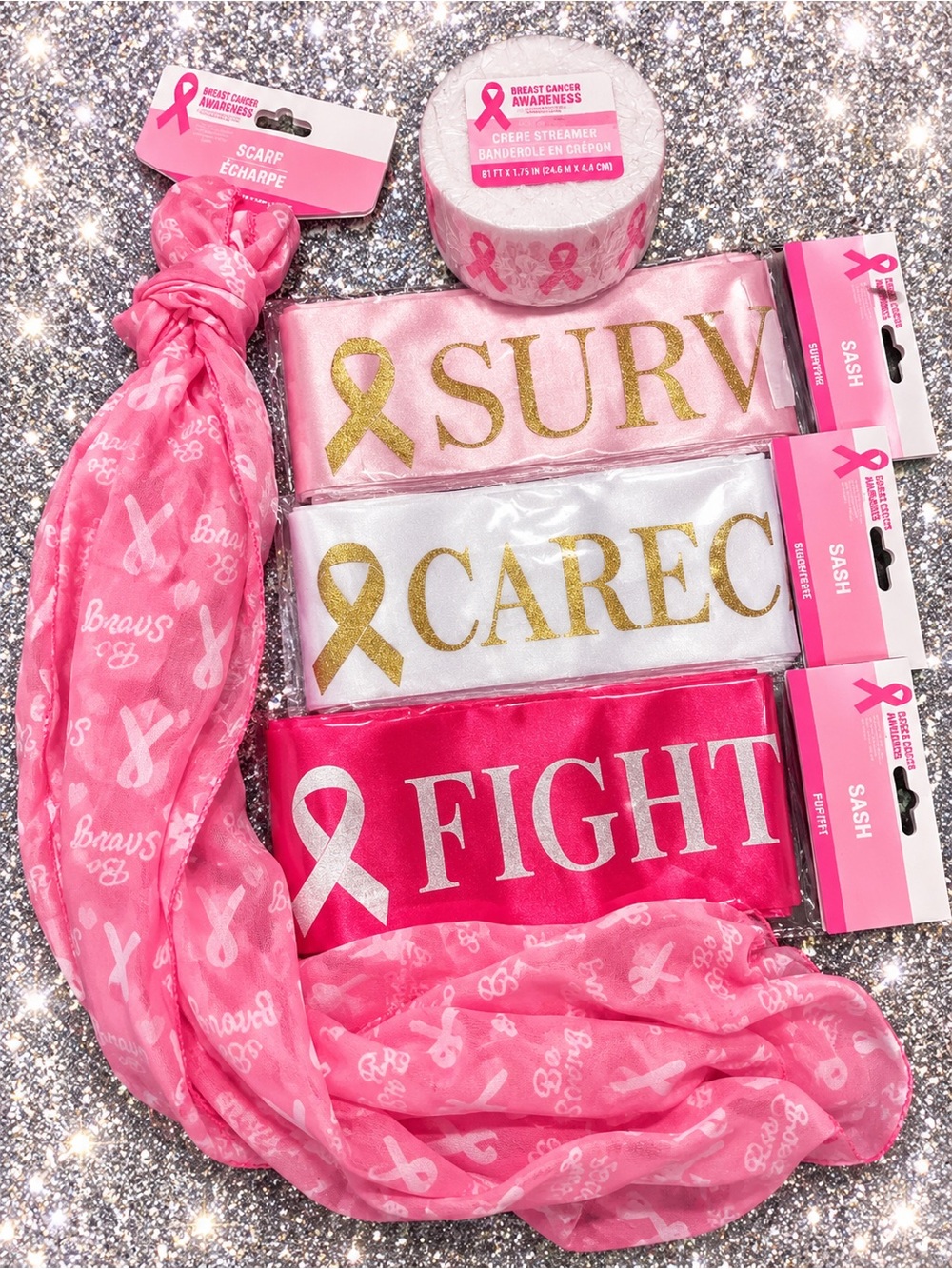 Breast Cancer Awareness Scarf and Sash Set